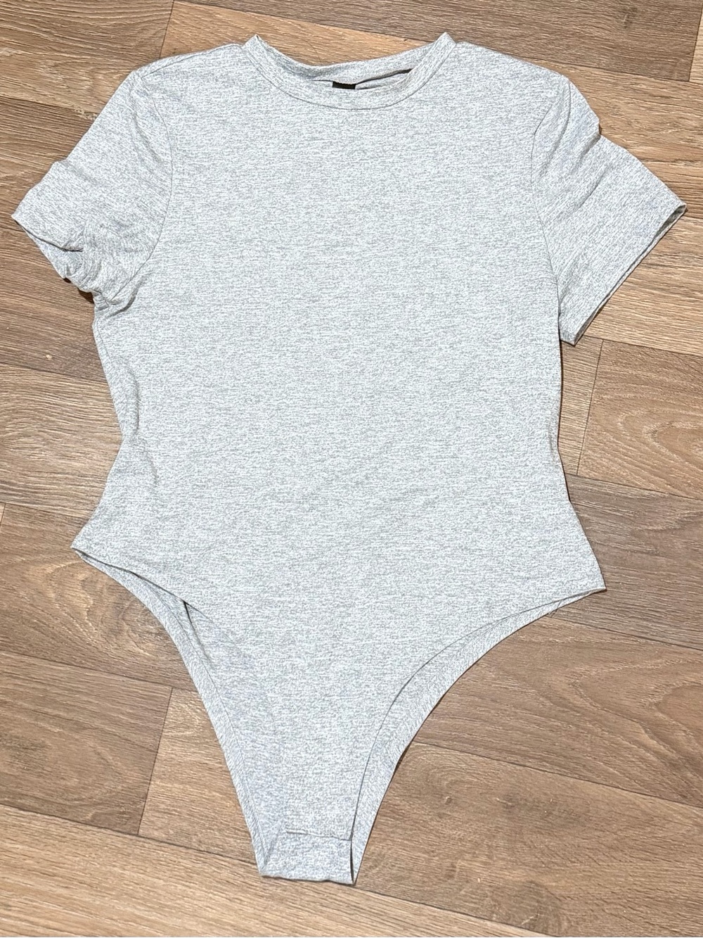 SHEIN Light Heather Gray Short-Sleeve One-Piece Bodysuit